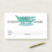 Aankondiging van een studentenprijs post-it® notes (Op bureau)