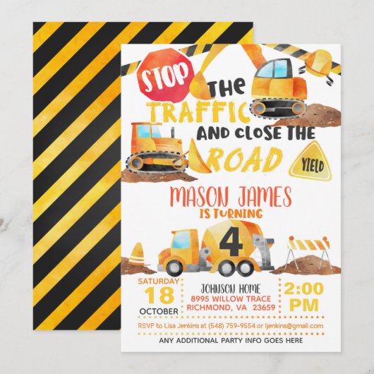 Aankondiging van een uitnodiging voor de bouw (Voorkant / Achterkant)