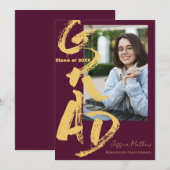 Aankondiging van eindexamenklas 2025 met foto (Voorkant / Achterkant)