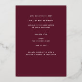 Aankondiging van Elegant Gold Foil Tassel Afstuder (Achterkant)