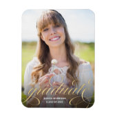 Aankondiging van Elegant Gold Script Photo Afstude Magneet (Verticaal)