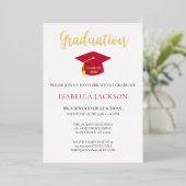 Aankondiging van Elegant Script Gold Foil-Afstuder (Staand Voorkant)
