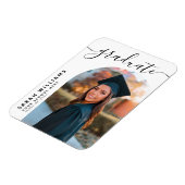 Aankondiging van Elegant Script Modern Afstuderen Magneet (Linkerzijde)