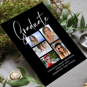 Aankondiging van Elegant Script Multi Photo Afstud