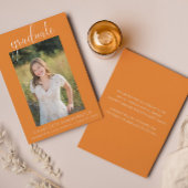 Aankondiging van Elegant Script Oranje Afstuderen