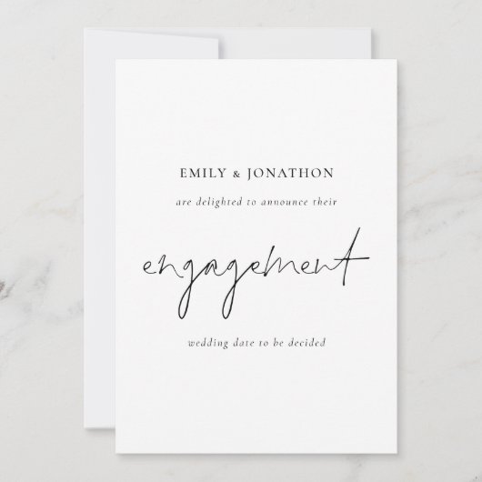 Aankondiging van Elegant Script Photo Verloving (Voorkant)