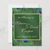 Aankondiging van Emerald Green Peacock Wedding (Achterkant)