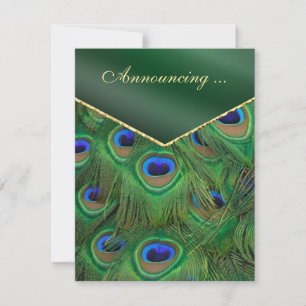 Aankondiging van Emerald Green Peacock Wedding