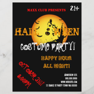 Aankondiging van evenementen van Halloween Party D Flyer