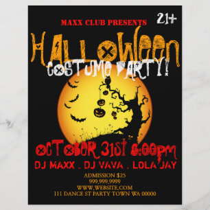 Aankondiging van evenementen van Halloween Party D Flyer
