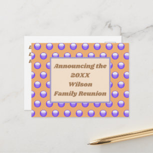 Aankondiging van familieruim Blue Polka Dot Patter Briefkaart