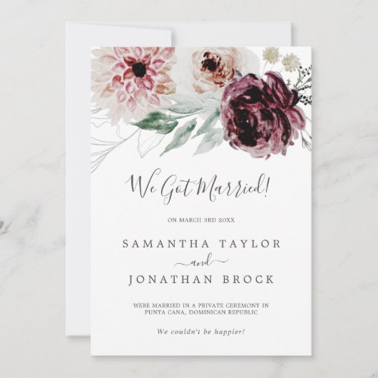 Aankondiging van Floral Romance Elopement (Voorkant)