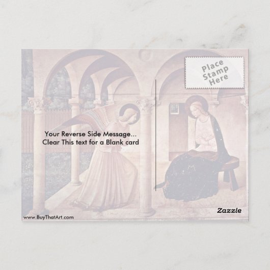 Aankondiging van Fra Angelico Briefkaart (Achterkant)