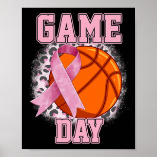 Aankondiging van gamedag borstkanker Basketball Ta Poster