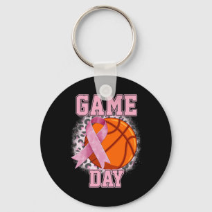 Aankondiging van gamedag borstkanker Basketball Ta Sleutelhanger
