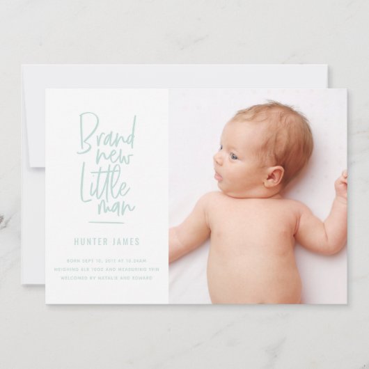 Aankondiging van geboorte baby's met een moderne h (Voorkant)