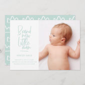 Aankondiging van geboorte baby's met een moderne h (Voorkant / Achterkant)