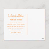 Aankondiging van geboorte baby's met een moderne h (Achterkant)