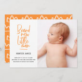 Aankondiging van geboorte baby's met een moderne h (Voorkant / Achterkant)