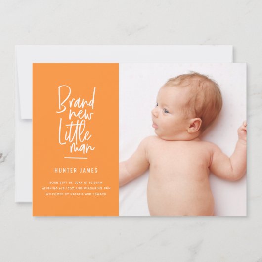 Aankondiging van geboorte baby's met een moderne h (Voorkant)