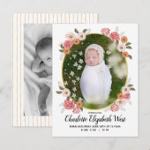  aankondiging van geboorte Florals Daisies Baby (Voorkant / Achterkant)