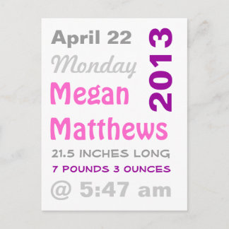 Aankondiging van geboorte grafische status