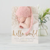 AANKONDIGING VAN GEBOORTE VAN FOTO | Hallo Meisje (Staand voorkant)