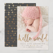 AANKONDIGING VAN GEBOORTE VAN FOTO | Hallo Meisje (Voorkant / Achterkant)