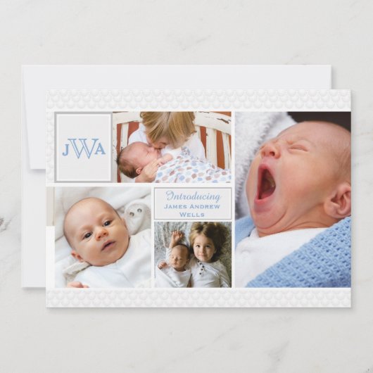 Aankondiging van geboorte van gescand fotocollage (Voorkant)