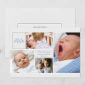Aankondiging van geboorte van gescand fotocollage (Voorkant / Achterkant)