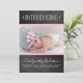 Aankondiging van geboorte van modern Chalkboard (Staand voorkant)