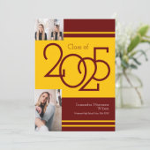 Aankondiging van Gold Maroon School Colors Afstude (Staand voorkant)