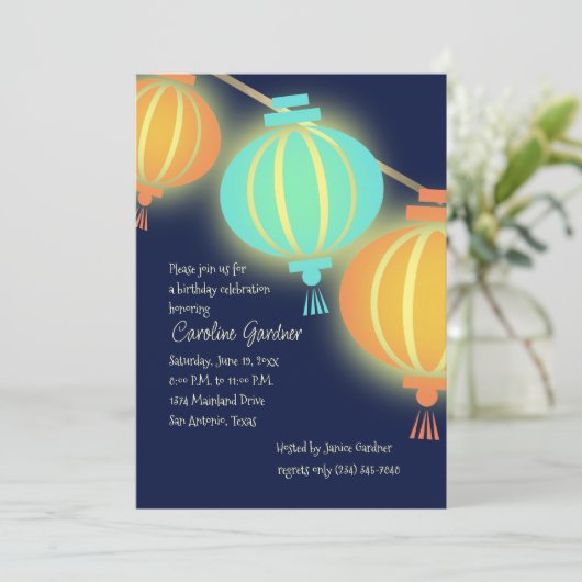 Aankondiging van gouden lampjes (Staand voorkant)