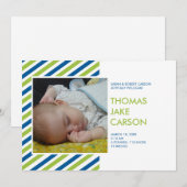 Aankondiging van groene blauwe groene baby met mod (Voorkant / Achterkant)