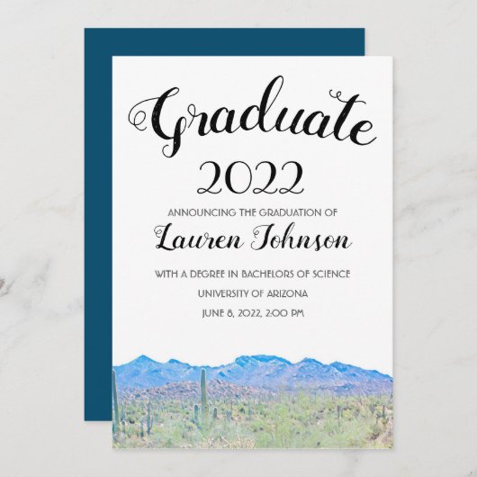 Aankondiging van het Afstuderen Arizona Desert (Voorkant / Achterkant)