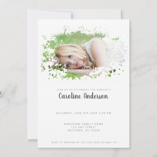 Aankondiging van het Afstuderen Artsy Photo Splash (Achterkant)