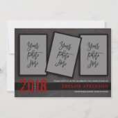 Aankondiging van het Afstuderen Black & Red Photo  (Voorkant)