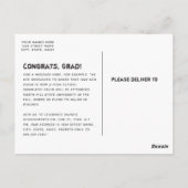 Aankondiging van het Afstuderen Cool Grunge Photo Briefkaart (Achterkant)