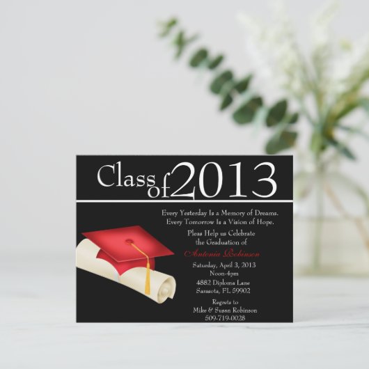 Aankondiging van het Afstuderen Cute Elegant/Uitno (Staand voorkant)