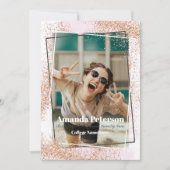 Aankondiging van het Afstuderen Elegant Roos Gold  (Voorkant)