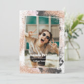 Aankondiging van het Afstuderen Elegant Roos Gold (Staand voorkant)