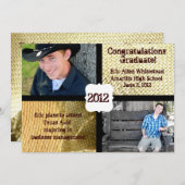 Aankondiging van het Afstuderen LandenBurlap (Voorkant / Achterkant)