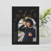 Aankondiging van het Afstuderen Modern Black Gold  (Staand voorkant)