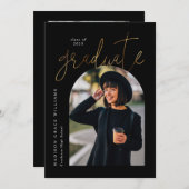 Aankondiging van het Afstuderen Modern Black Gold  (Voorkant / Achterkant)