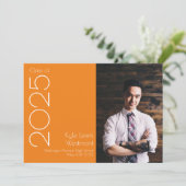 Aankondiging van het Afstuderen Oranje White Schoo (Staand voorkant)