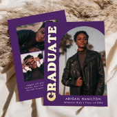 Aankondiging van het Afstuderen Paarse en goudvond