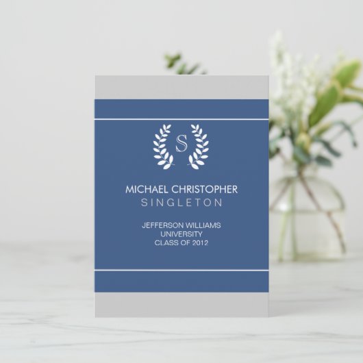 Aankondiging van het Afstuderen University Blue &  (Staand voorkant)