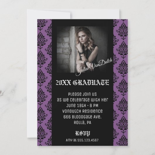 Aankondiging van het Afstuderen van Damask/Party I (Achterkant)