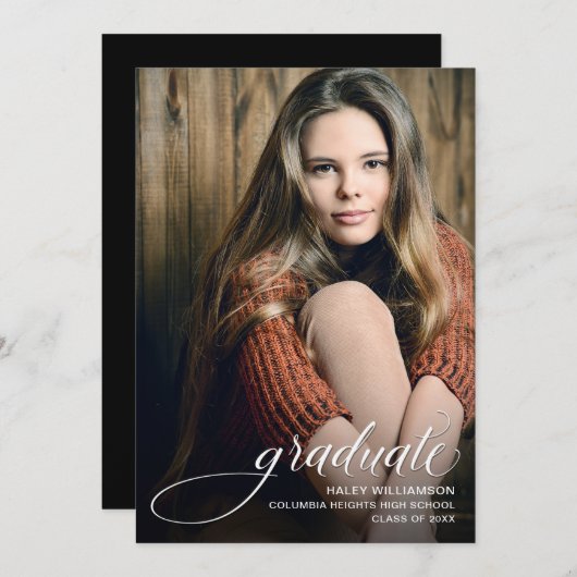 Aankondiging van het Afstuderen van de Foto van he (Voorkant / Achterkant)