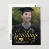 Aankondiging van het Afstuderen van de Foto van he Briefkaart (Voorkant / Achterkant)